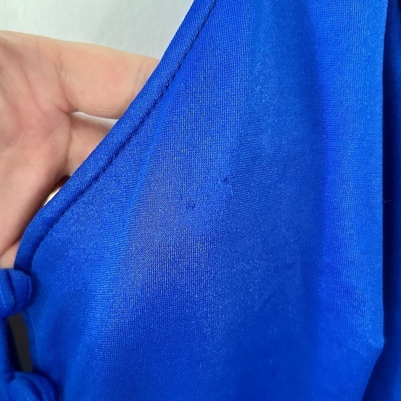 Vintage Maxine of Hollywood One Piece Swimsuit Girl Leg Size 12 Blue - Picture 9 of 9